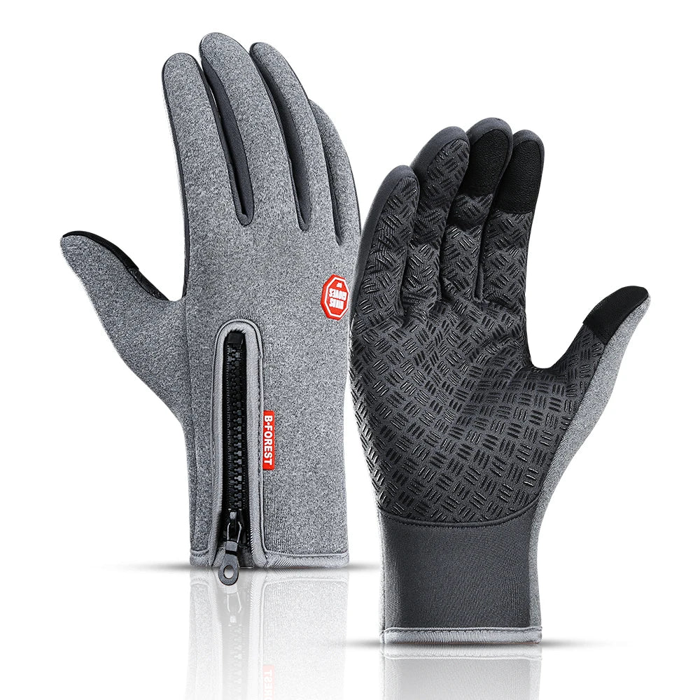 Autumn Winter Motorbike Gloves Men Women Windproof Anti-slip Touchscreen Fleece Keep Warm for Work Gloves Men Sports Bike Black